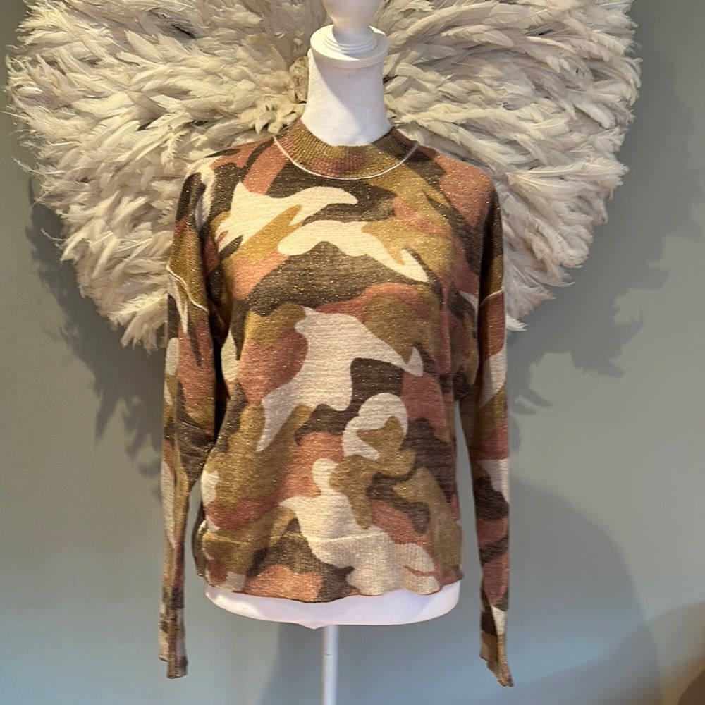 37 Miles cashmere shimmer camo sweater